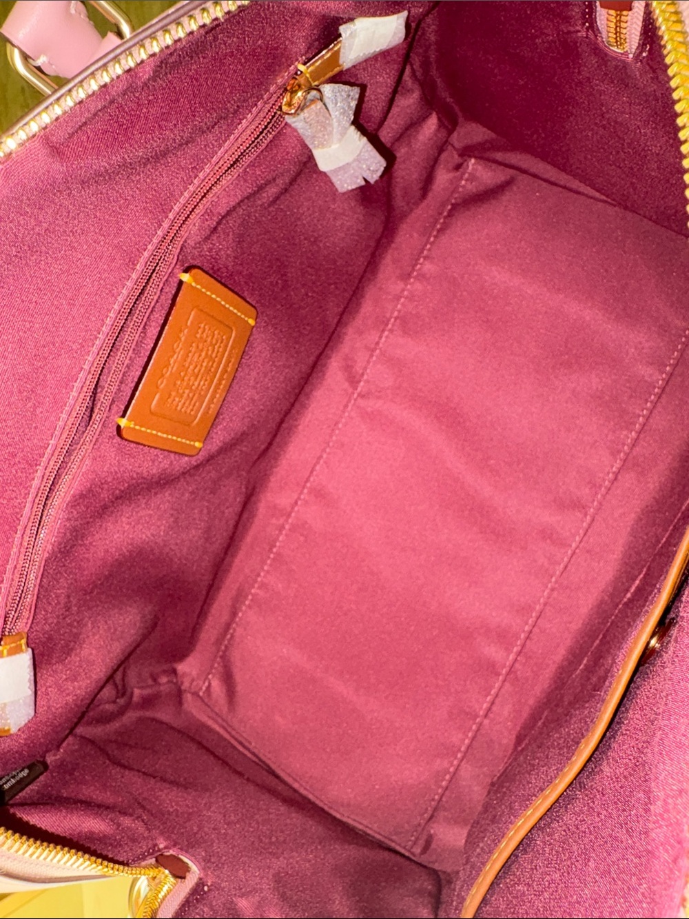 Coach powder pink LARGE Rowan Satchel Bag In Signature Canvas - Picture 7 of 10